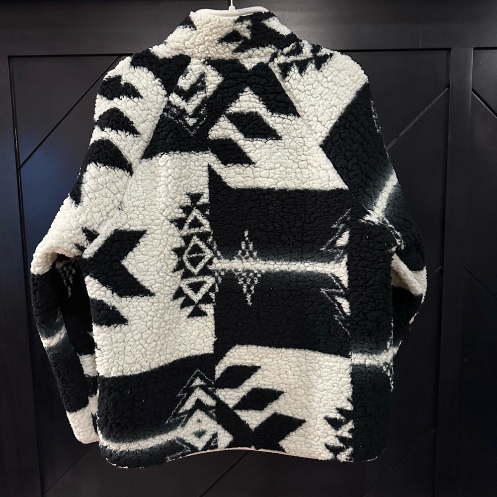 Wrangler Retro Black & White Fleece Jacket Size M - Picture 3 of 3